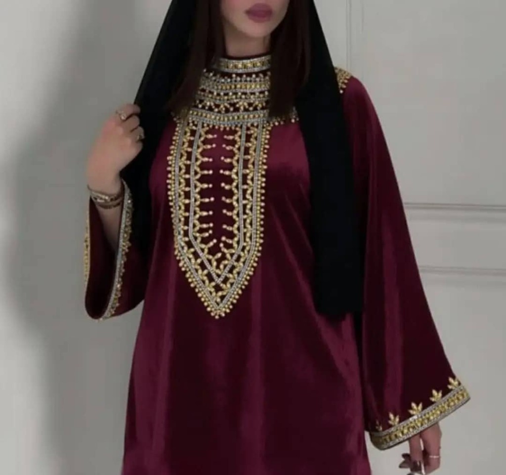 پیراهن مخمل زرشکی فاخر